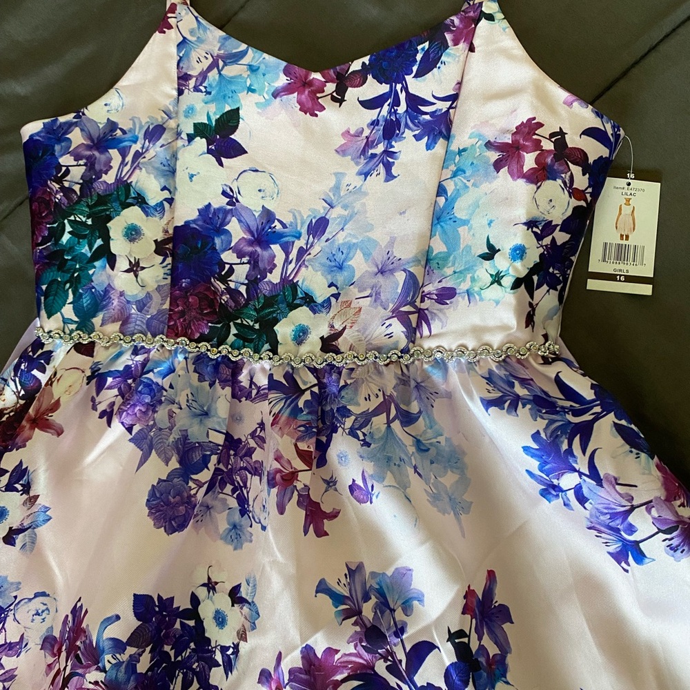 Emily Rose Pink and Blue Sundress Square Neck Sleeveless